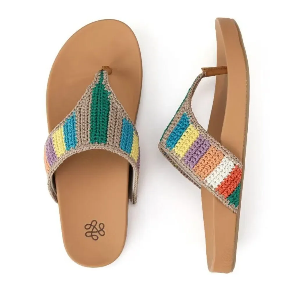 New The Sak Everly Sandal - Hand Crochet - Summertide Strip Size 10